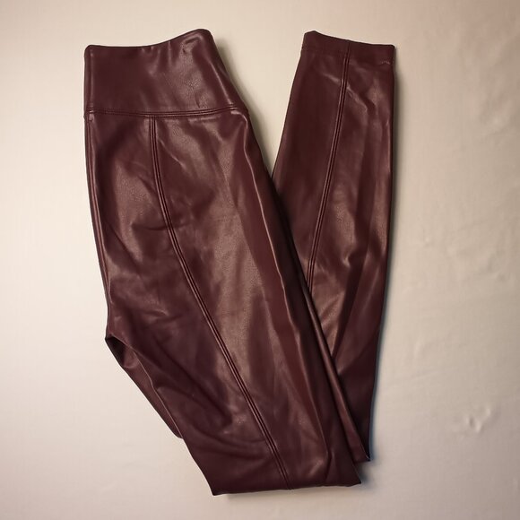 White House Black Market Runway Legging Size 2 Faux Leather Mid Rise Mauve Color - Picture 1 of 11